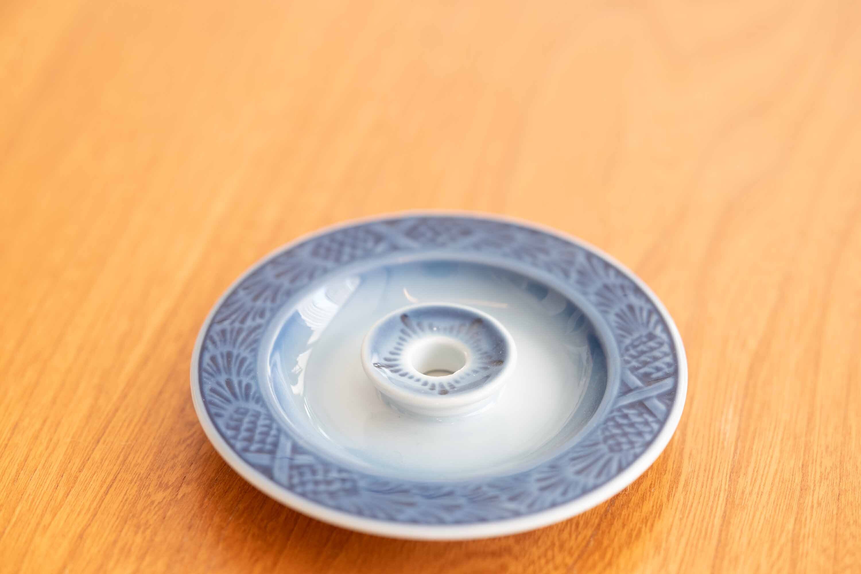 ロイヤルコペンハーゲン ミニサイズのキャンドルホルダー お皿型 ブルー