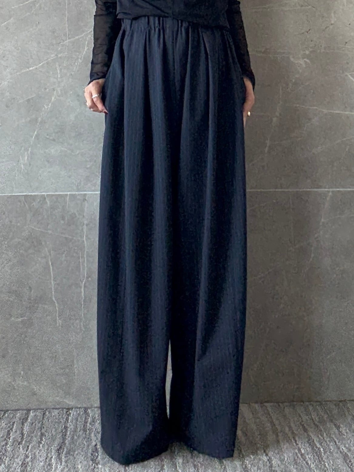 ウォッシャブル イージーワイドバレルパンツ