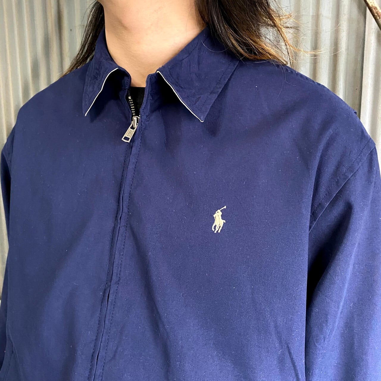 ポロバイラルフローレン スイングトップ メンズL 古着 ナイロン