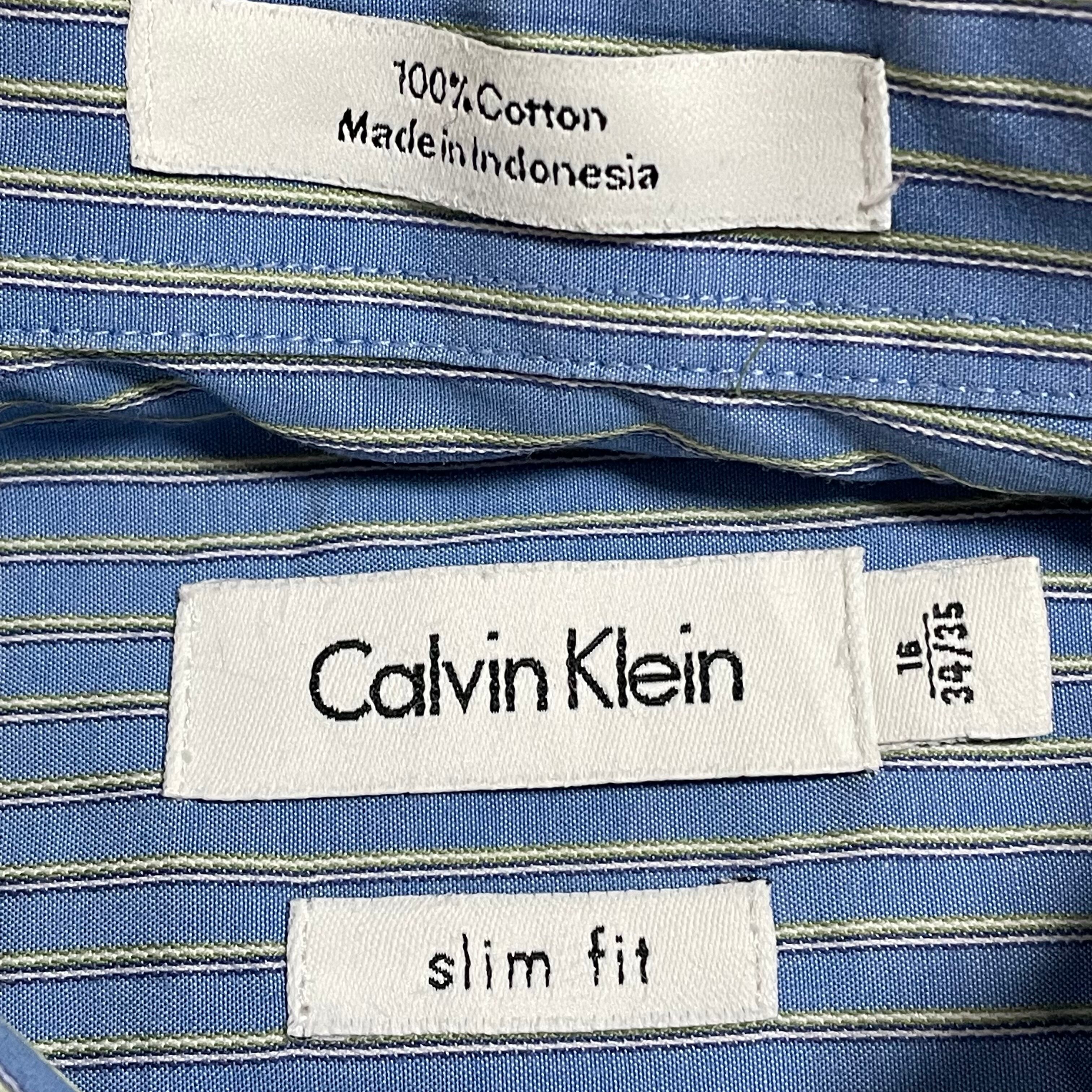 Calvin Klein】ストライプシャツ slim fit スリムフィット ライト ...