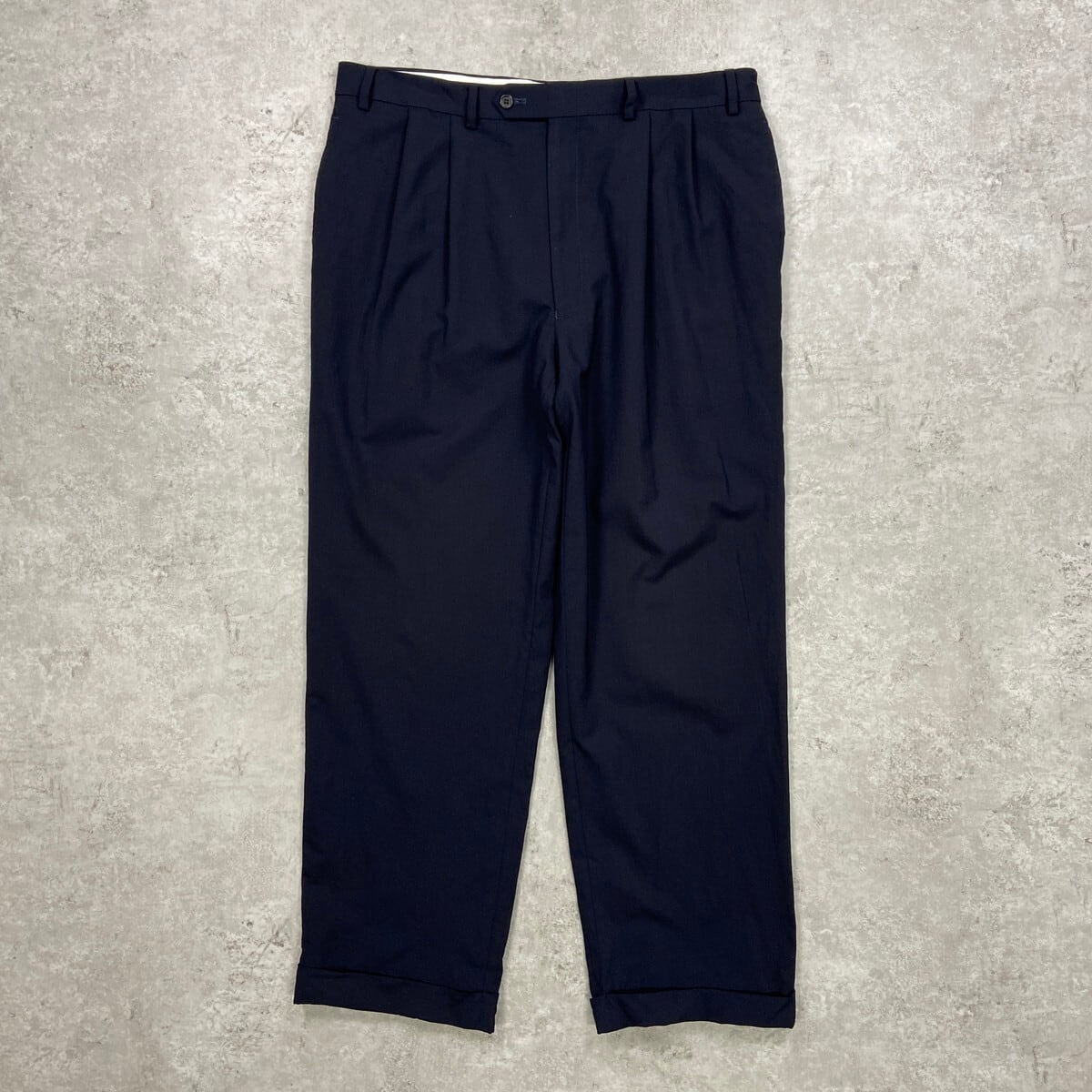 ヴィンテージ 70s〜 80s ネイビー ウールスラックス USA製 70s Japan Vintage ウールスラックス グレー W94cm XL ヴィンテージ