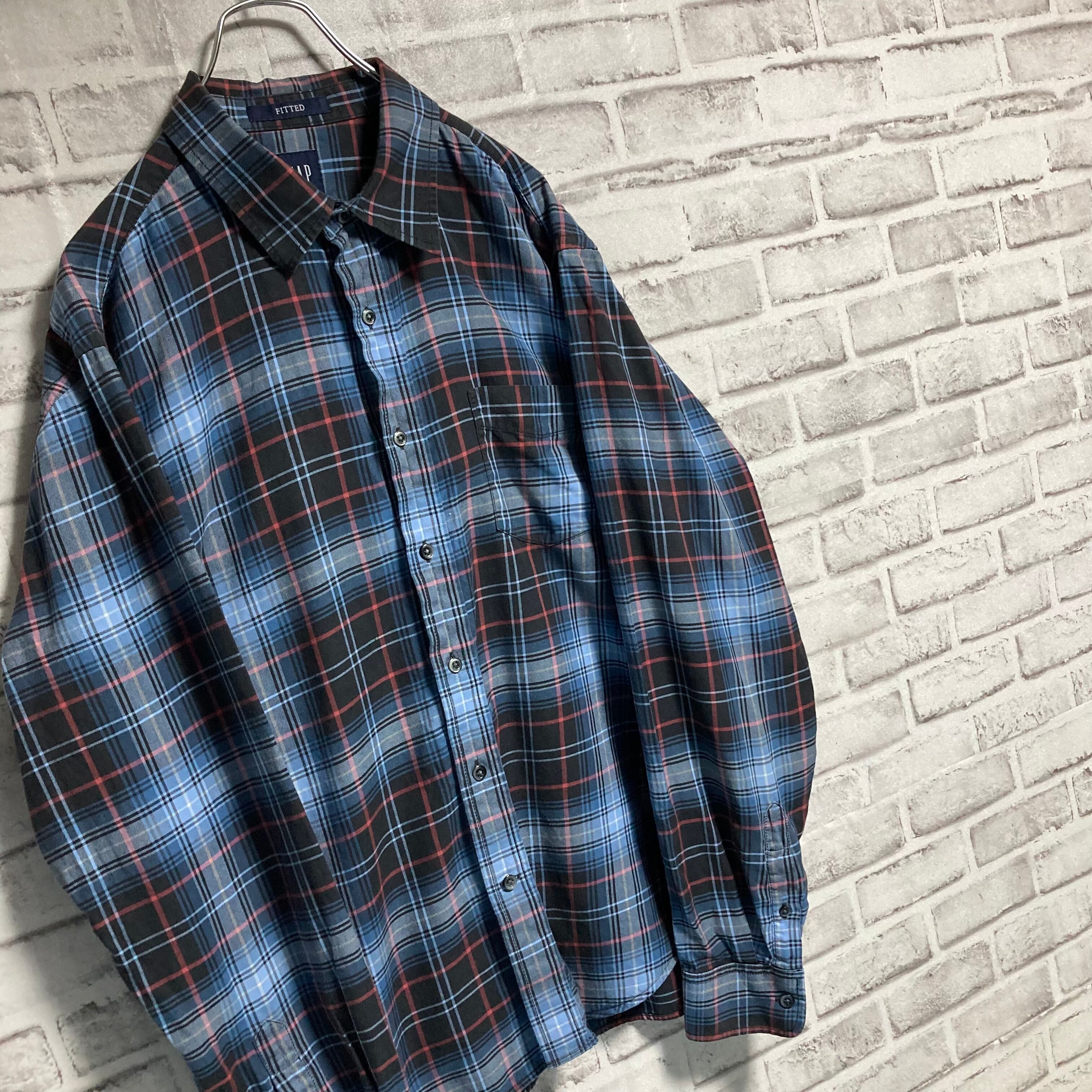 【GAP】L/S Check Shirt L 90s “OLD GAP” チェックシャツ オープン