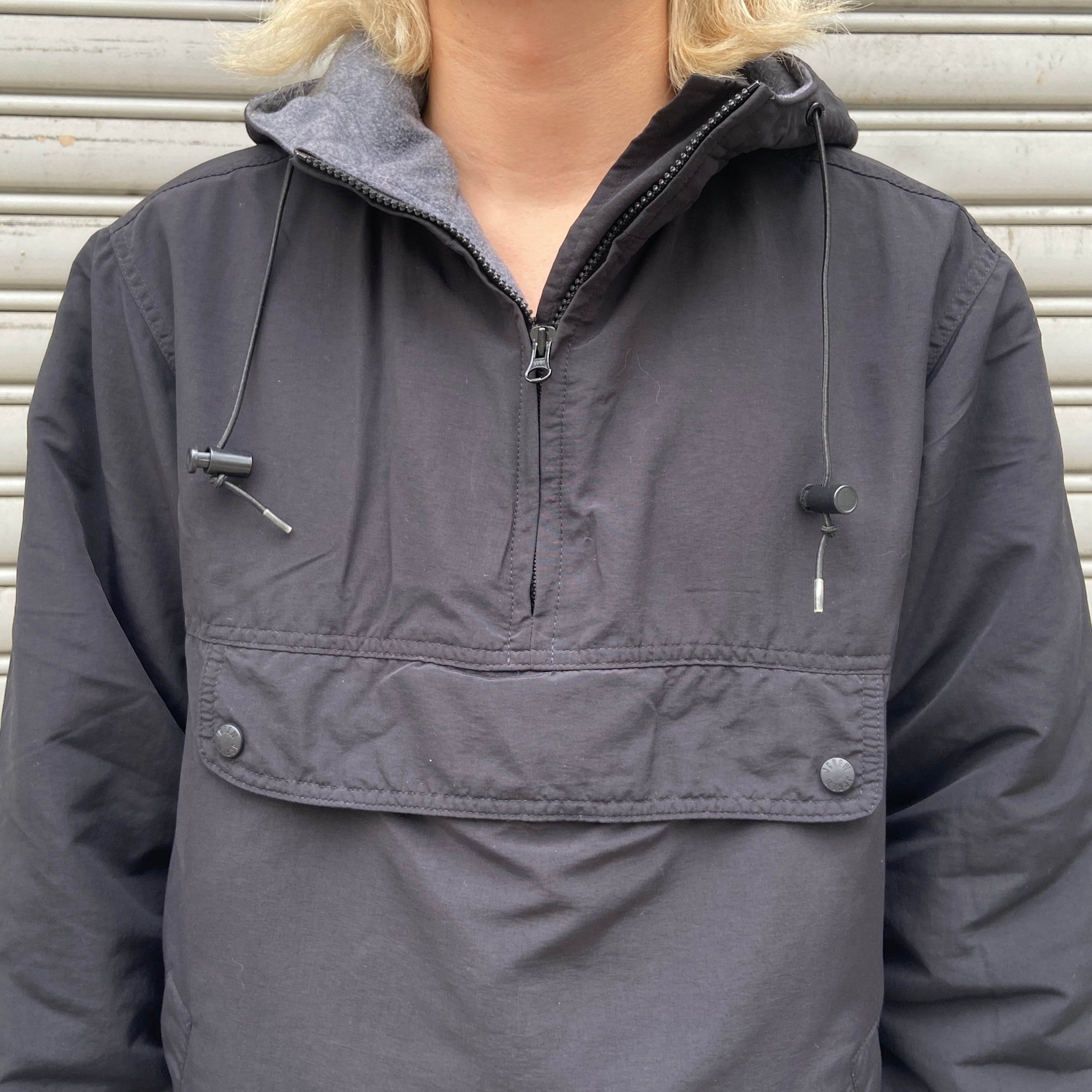 90s J.CREW ジェイクルー アノラックパーカー ナイロン ブラック 90s J.CREW ジェイクルー アノラックパーカー ナイロン ブラック