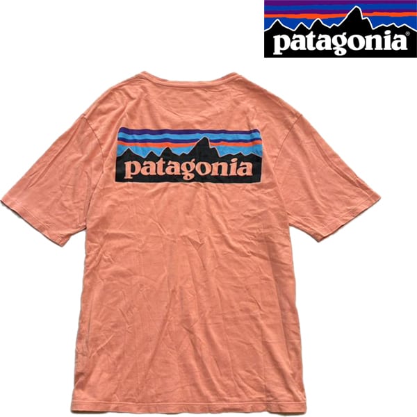 1点物◇パタゴニアPatagoniaバックプリント薄オレンジTシャツ古着