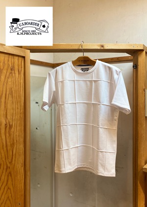 U.S.BOARDER  T-shirt  S/S 新リサイクルピンタT  White  ホワイト　ピンタック　Tシャツ　Recycle pin tuck   ユーエスボーダー　usboarder