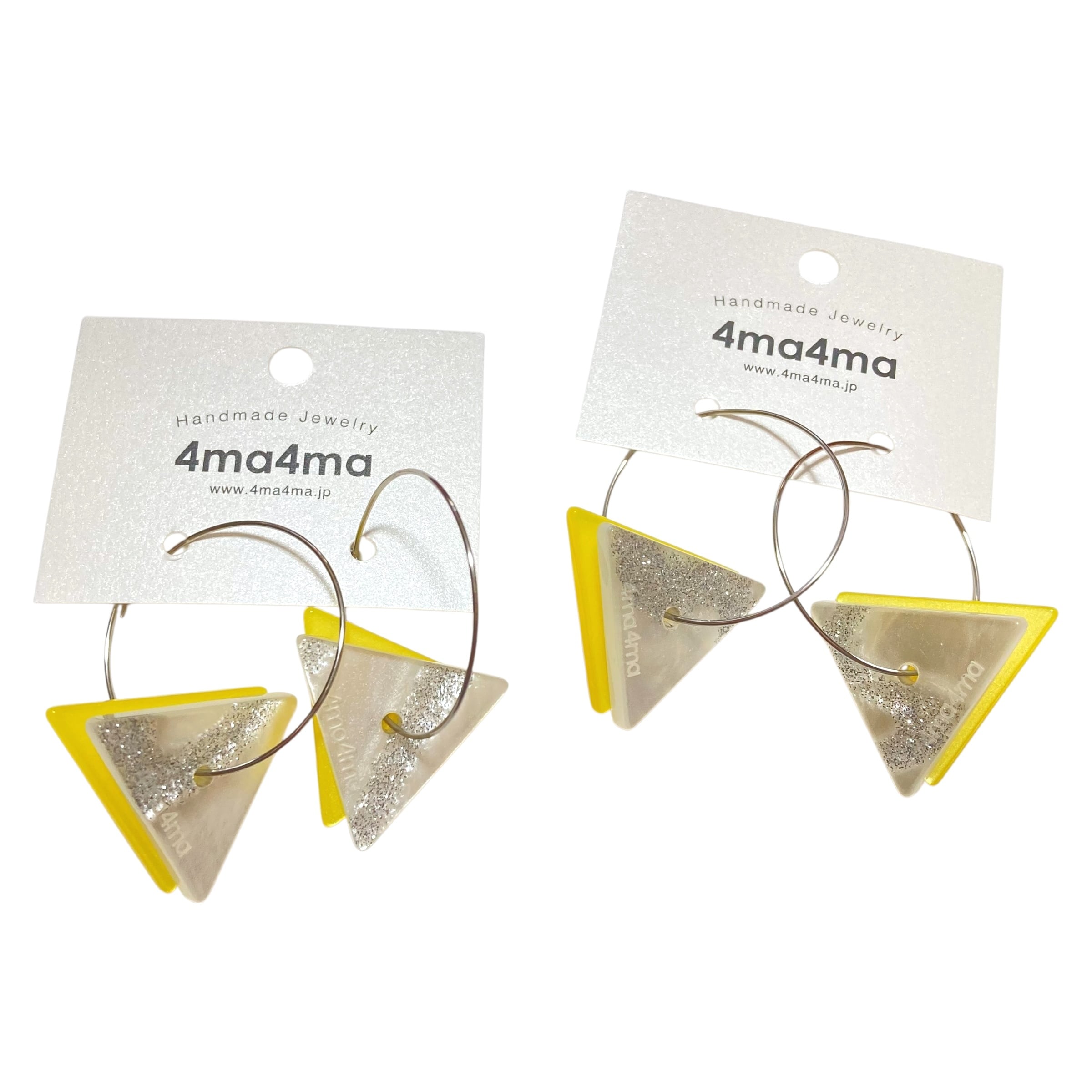 【12/14(日)21:00-12/17(水)12:00まで限定❣️】 4ma4ma / 三角フープピアス(イエロー)