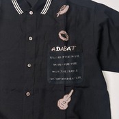 adabat アダバット メッシュポケット デザイン 半袖シャツ 4/ブラック/薄手
