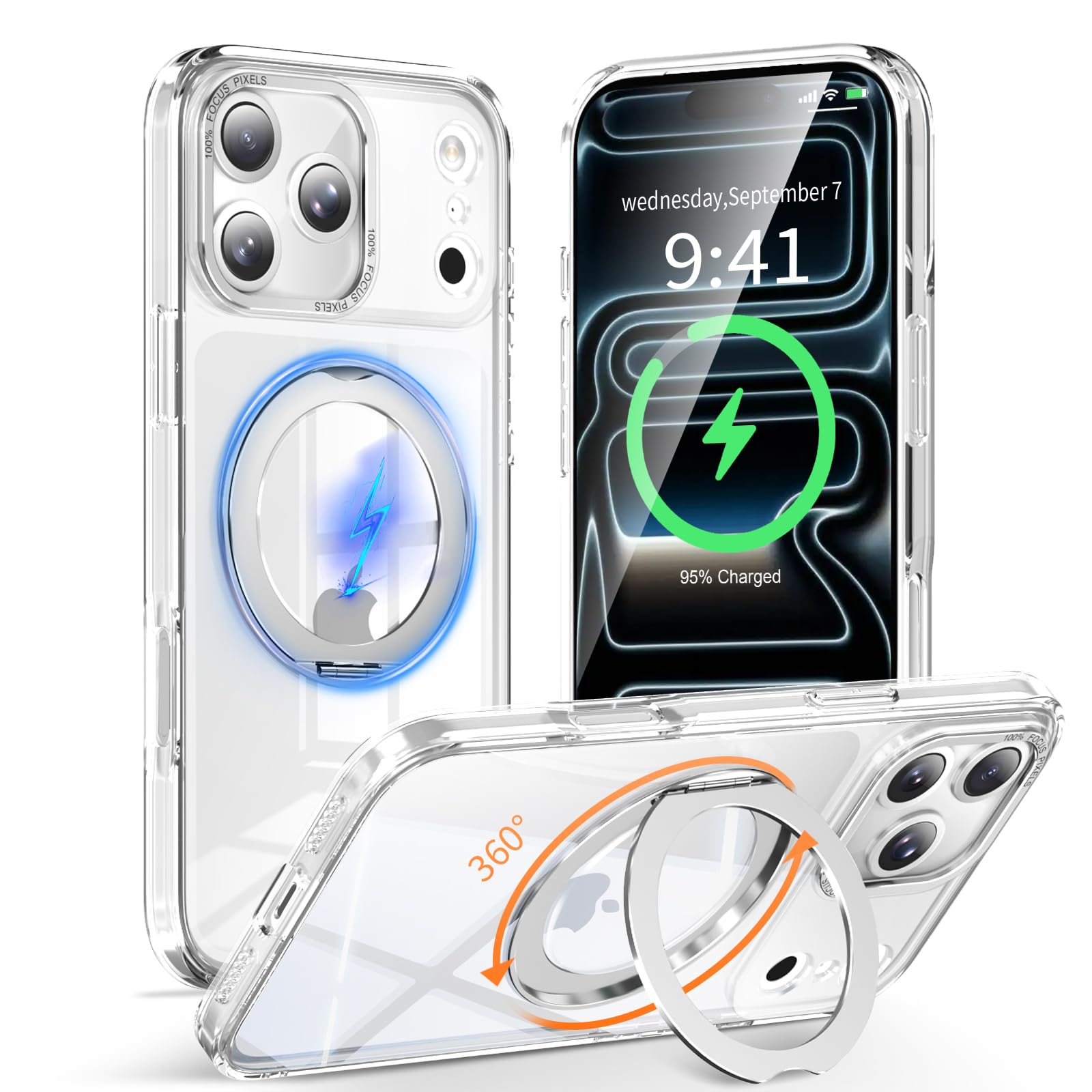 KWATUNG iphone 18 pro max 用 ケース magsafe対応 iphone 17promax 用 ケース 透明【クリア】