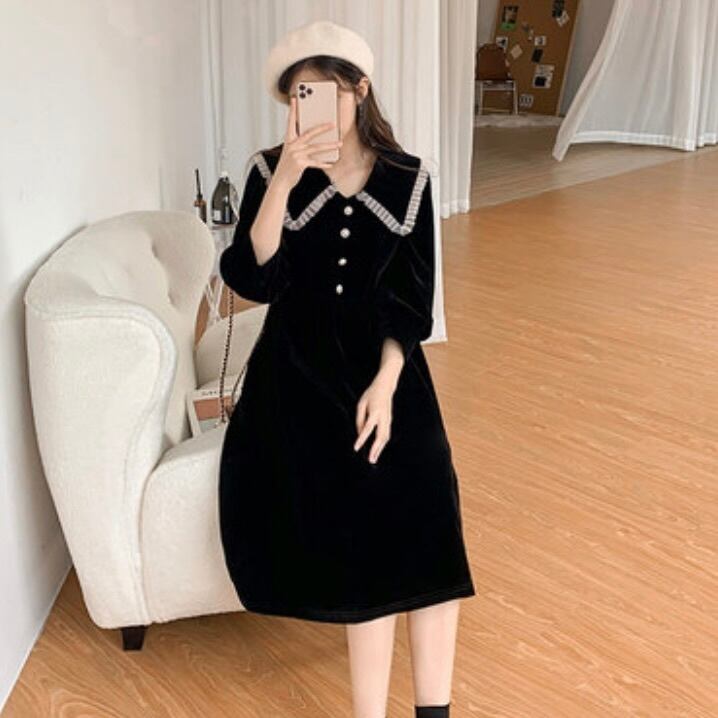 学生風 ワンピース シャツワンピース フレアワンピース 膝丈 ひざ丈 袖あり 長袖 襟付き フレア Aライン かわいい 大人可愛い きれいめ シンプル カジュアル 大人 上品 おしゃれ レトロ 大人女子 こなれ感 ラブリー キュート ガーリー 個性的 モード系 エレガント モダン 学生風 ワンピース シャツワンピース フレアワンピース 膝丈 ひざ丈 袖