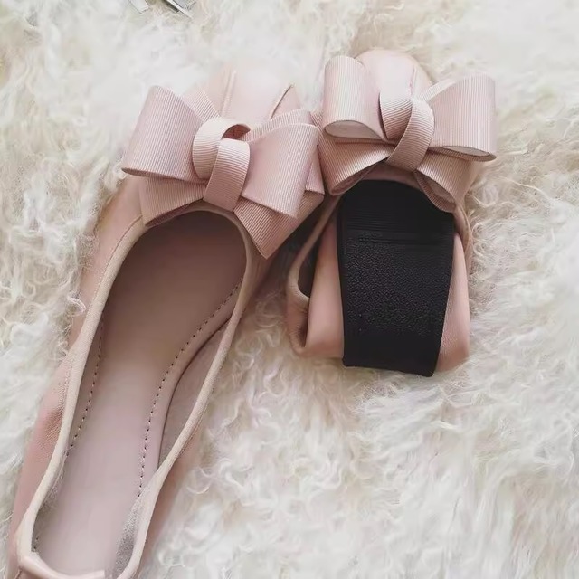 ribbon ballet flat shoes(5color）<s1452>