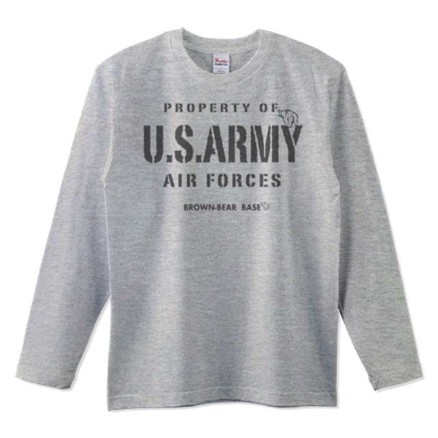 U.S.ARMY AIR FORCE ロングTシャツ：グレー＋グレー