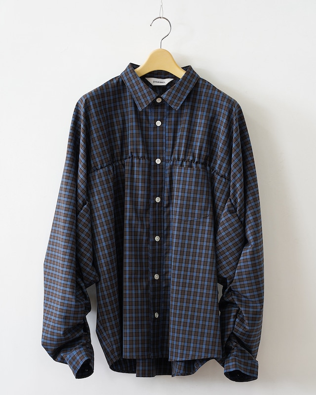 DIGAWEL : PUCKERING SHIRT  / BLUE