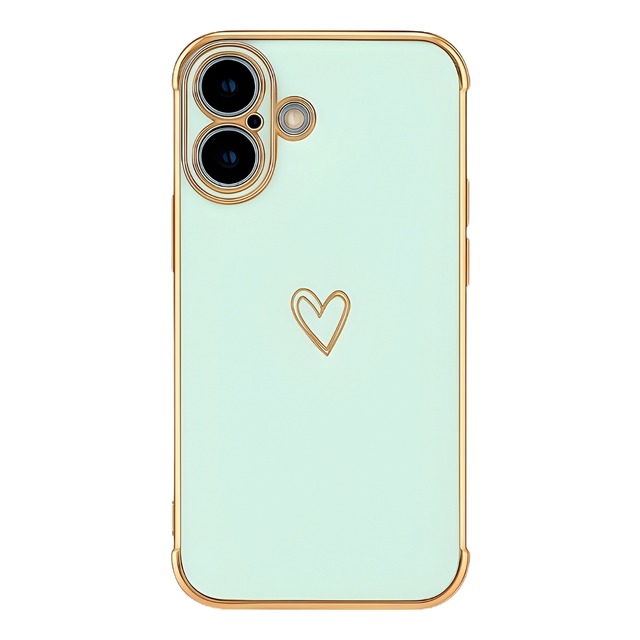 【iPhone 15/14/13/SE/8/7シリーズ専用ページ】きらりんハートケース（ミント）