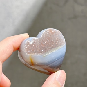 アゲート×ドゥルージー ハート12◇ Agate × Druzy ◇天然石・鉱物・パワーストーン