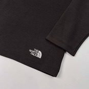 THE NORTH FACE ノースフェイス ロゴ刺繍 ライン入り 長袖 トレーナー シャツ サイズ M /メンズ/チャコールグレー系