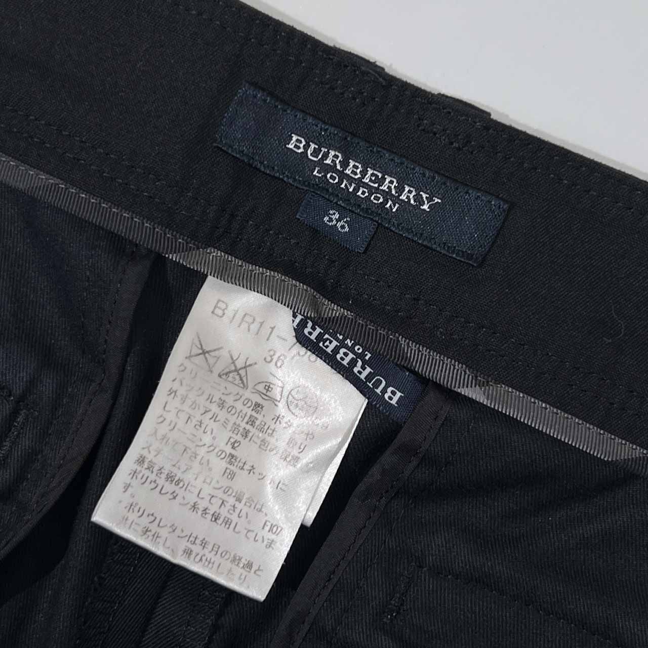 BURBERRY LONDON バーバリー 裾ファスナー ストレッチ クロップドパンツ 36 /濃紺 ネイビー/レディース/日本製