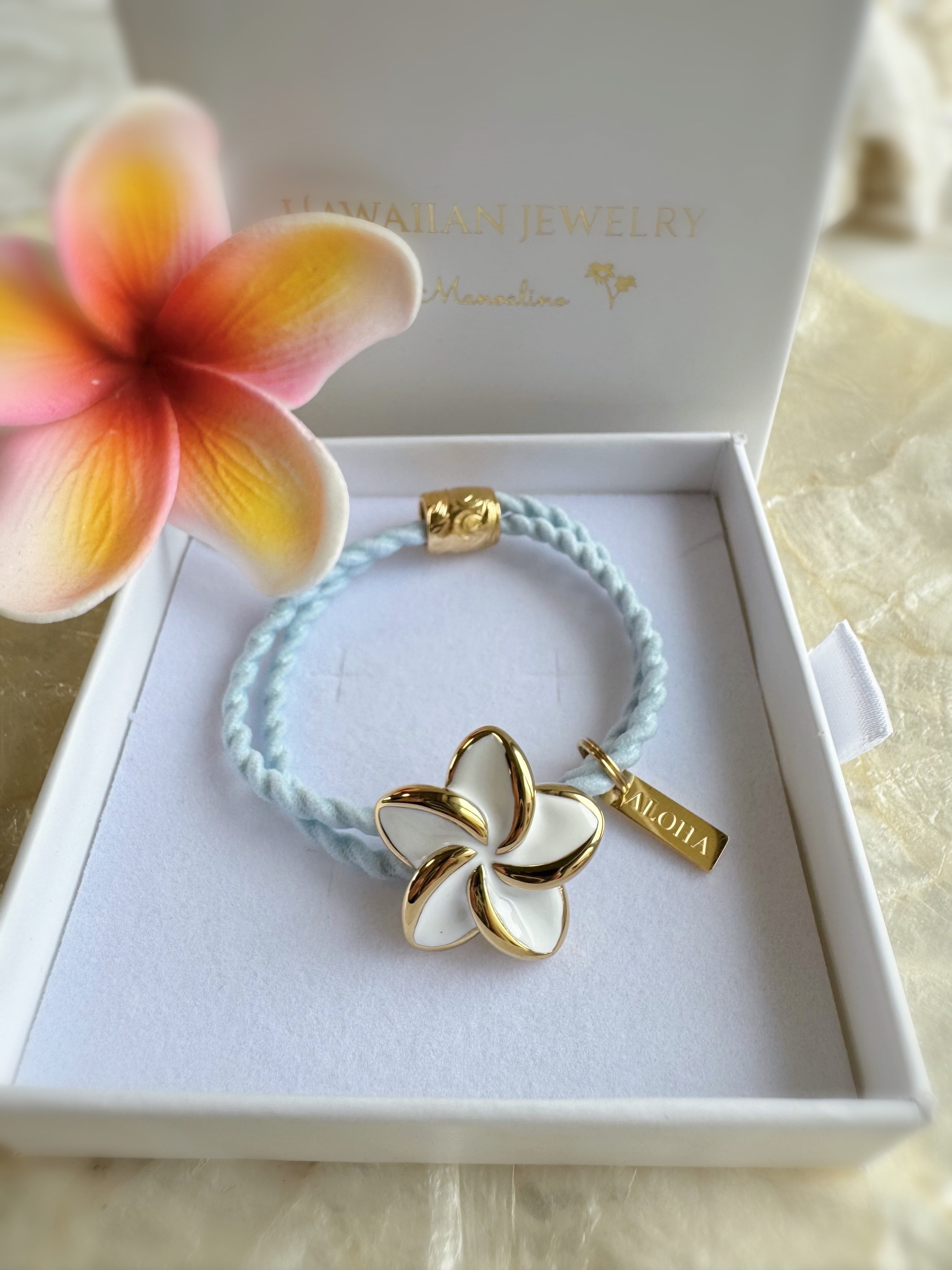 3color】White plumeria hair accessory Hawaiian jewelry(ハワイアン