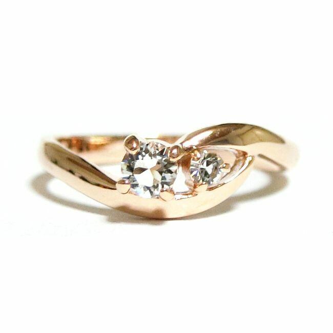 スワロフスキークリスタル ピンキー SILVER925 ピンクゴールド リング