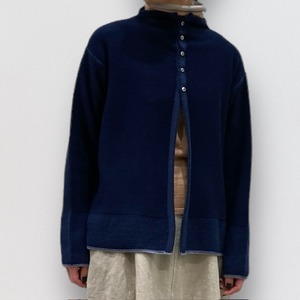 vm double mill high neck cardigan