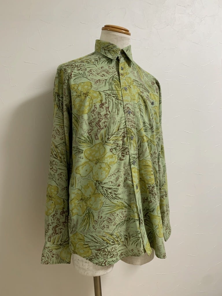 1980~90's Botanical Pattern Long Sleeve Shirt
