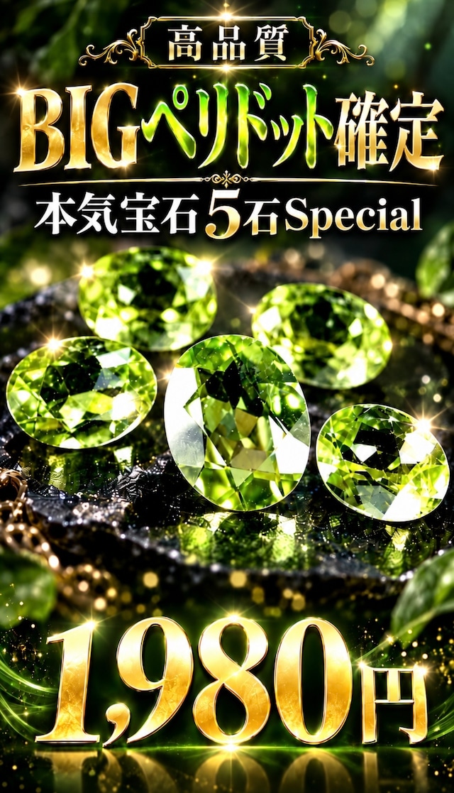 【高品質 BIGペリドット確定】本気宝石5石 Special [DK-1963］