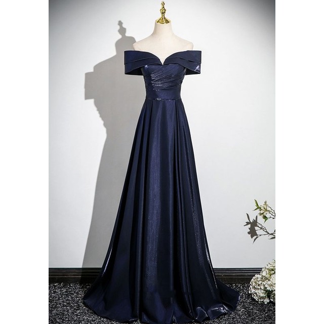 ロールカラーロングドレス　D1427