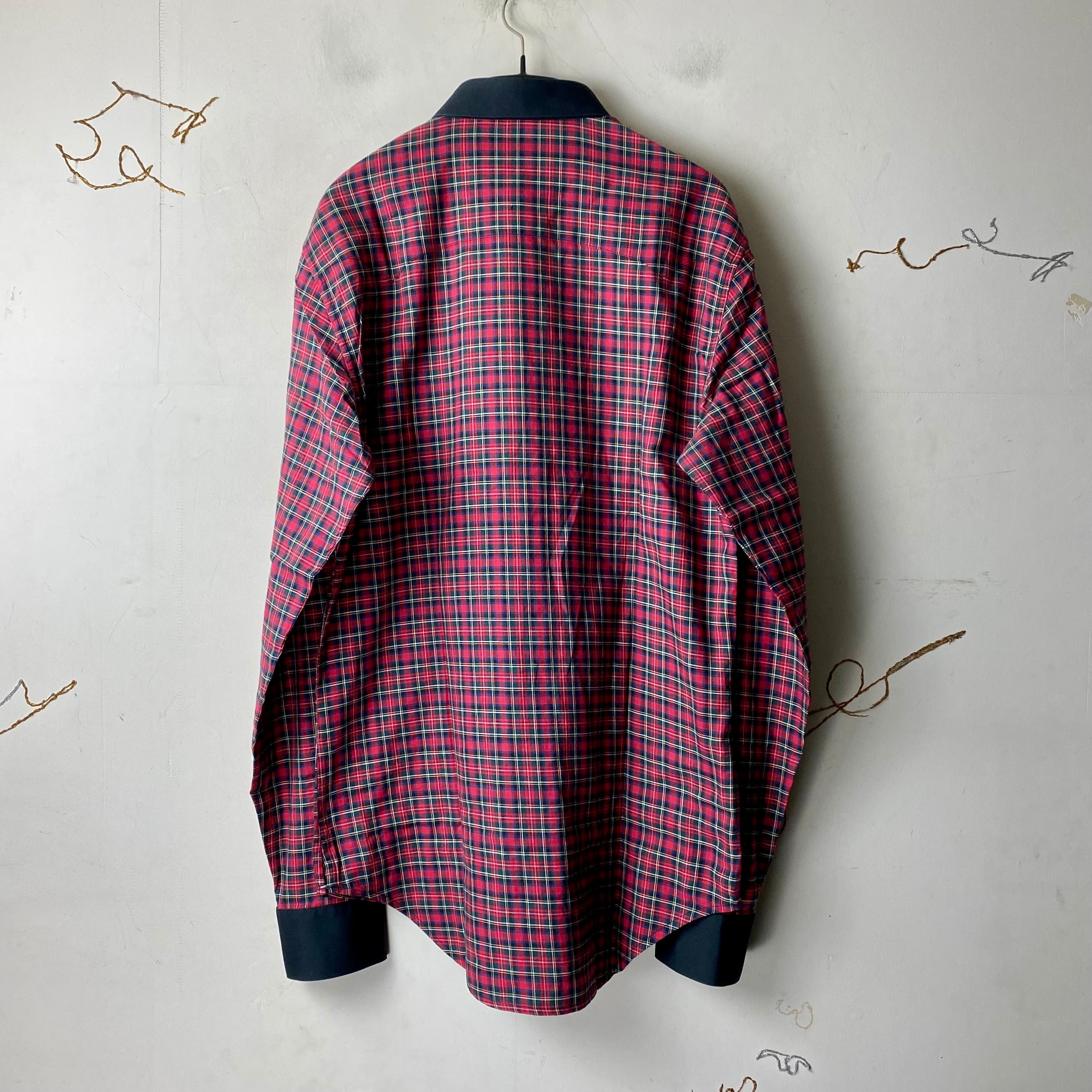 2005AW DIOR HOMME check pattern cleric shirt | NOIR ONLINE