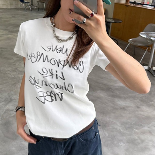 lettering logo short-sleeve tee　レタリングロゴ半袖ティー　J2071