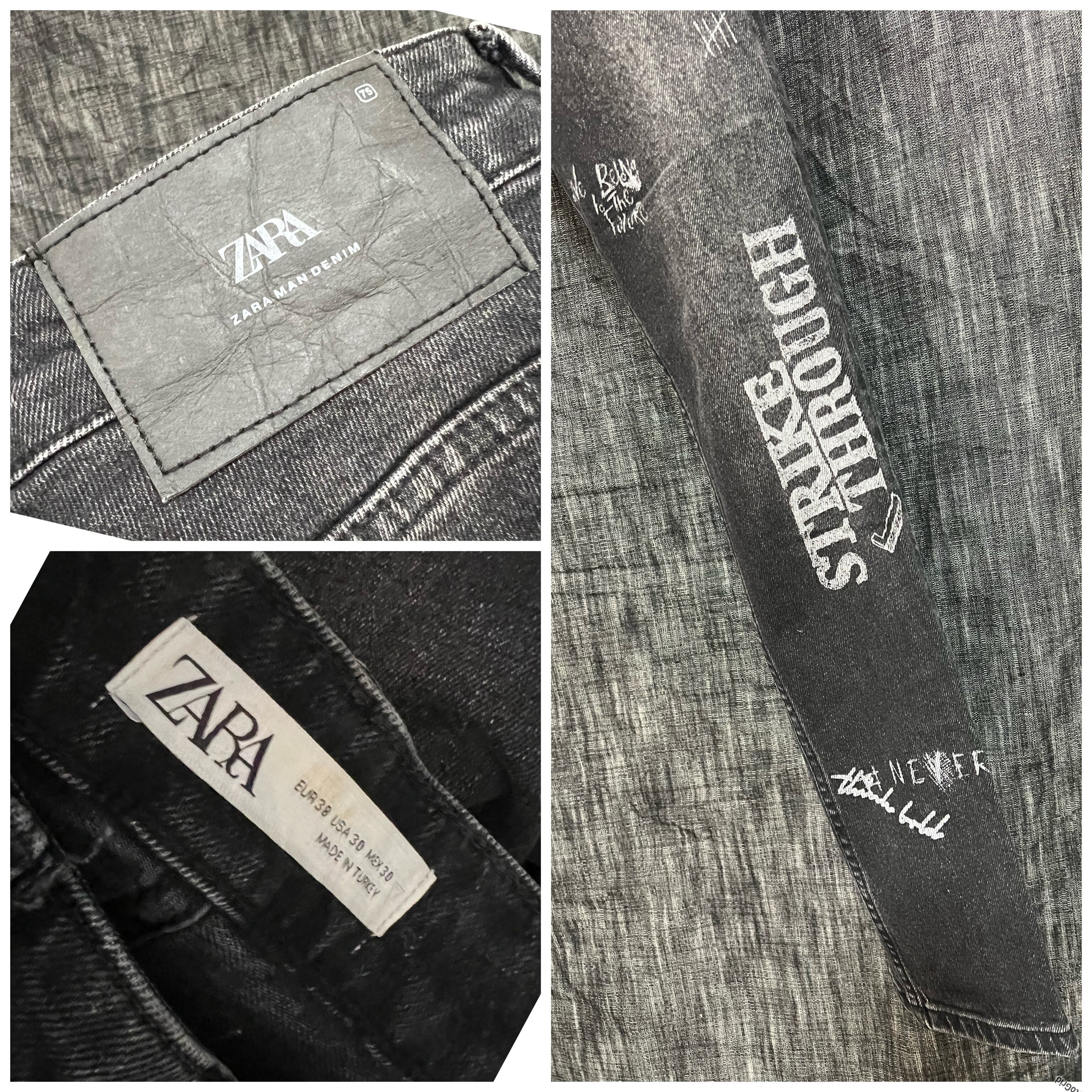 ZARA ザラ グラフィティー 落書きペイント スキニーブラック ZARA ザラ グラフィティー 落書きペイント スキニーブラック