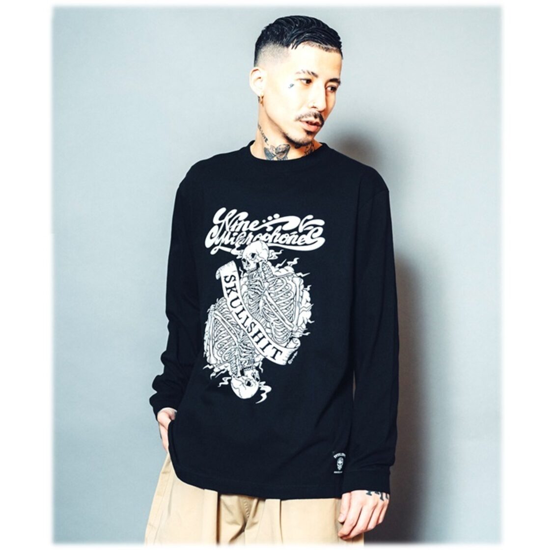 SKULLSHIT × NineMicrophones コラボレーション Long Tee 