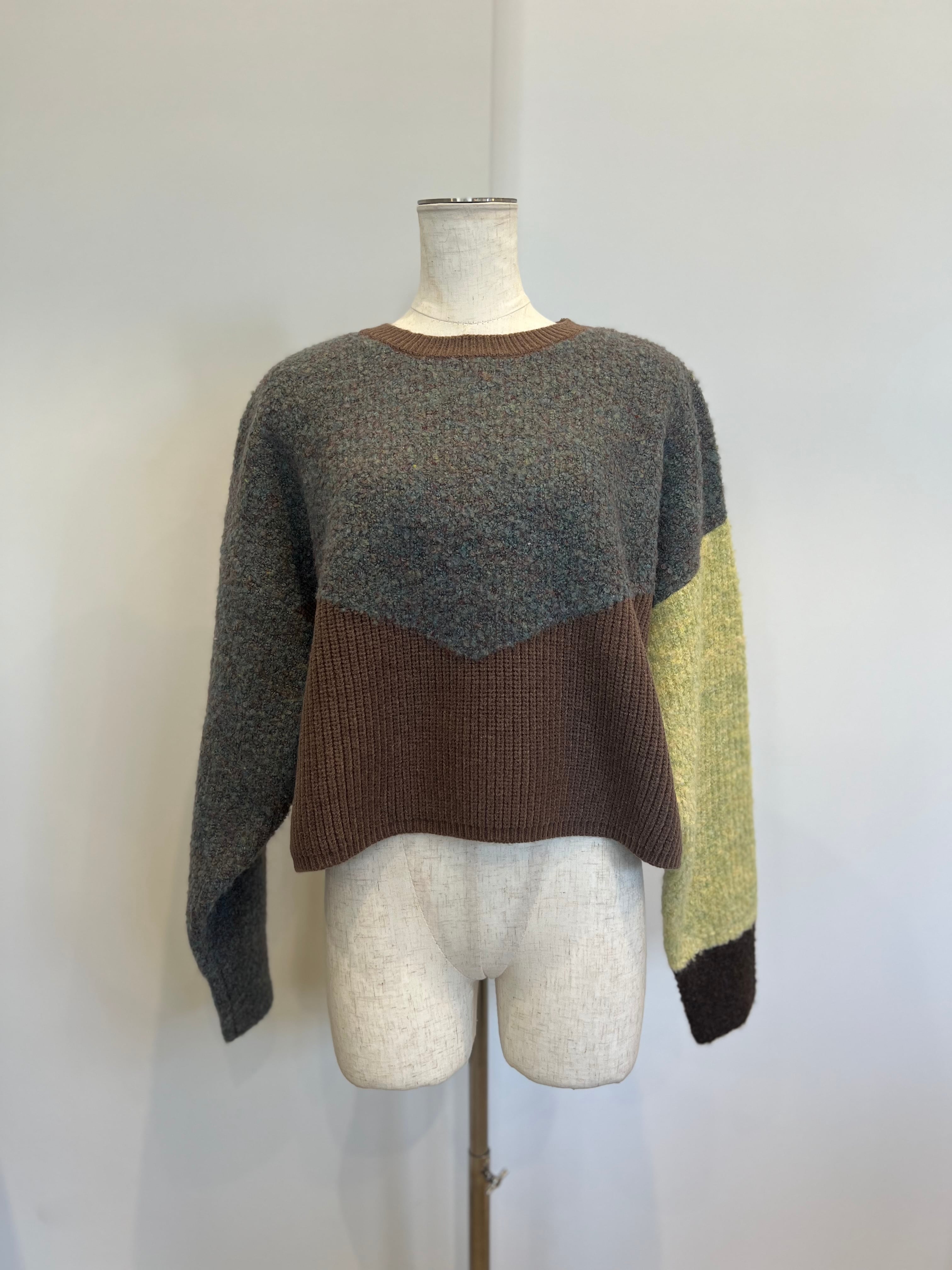 【SELECT】カラーブラックショート丈ニット　29-0451