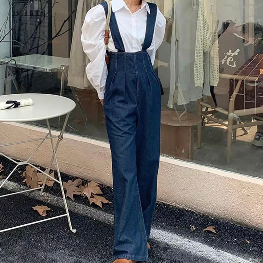 ハイウエストショルダーパンツ