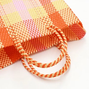 メルカドバック MERCADO BAG - 3COLORS CHECK - Cream / Pink / Orange (S)  610721059