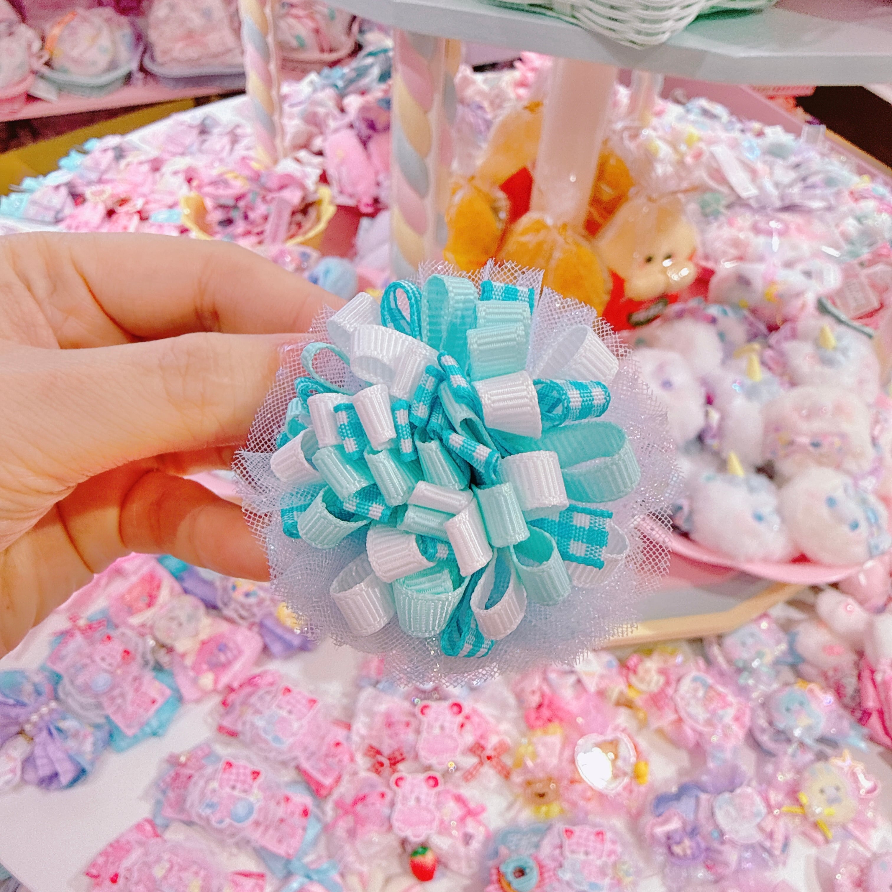 【C3】16-25ポンポンリボンヘアゴム