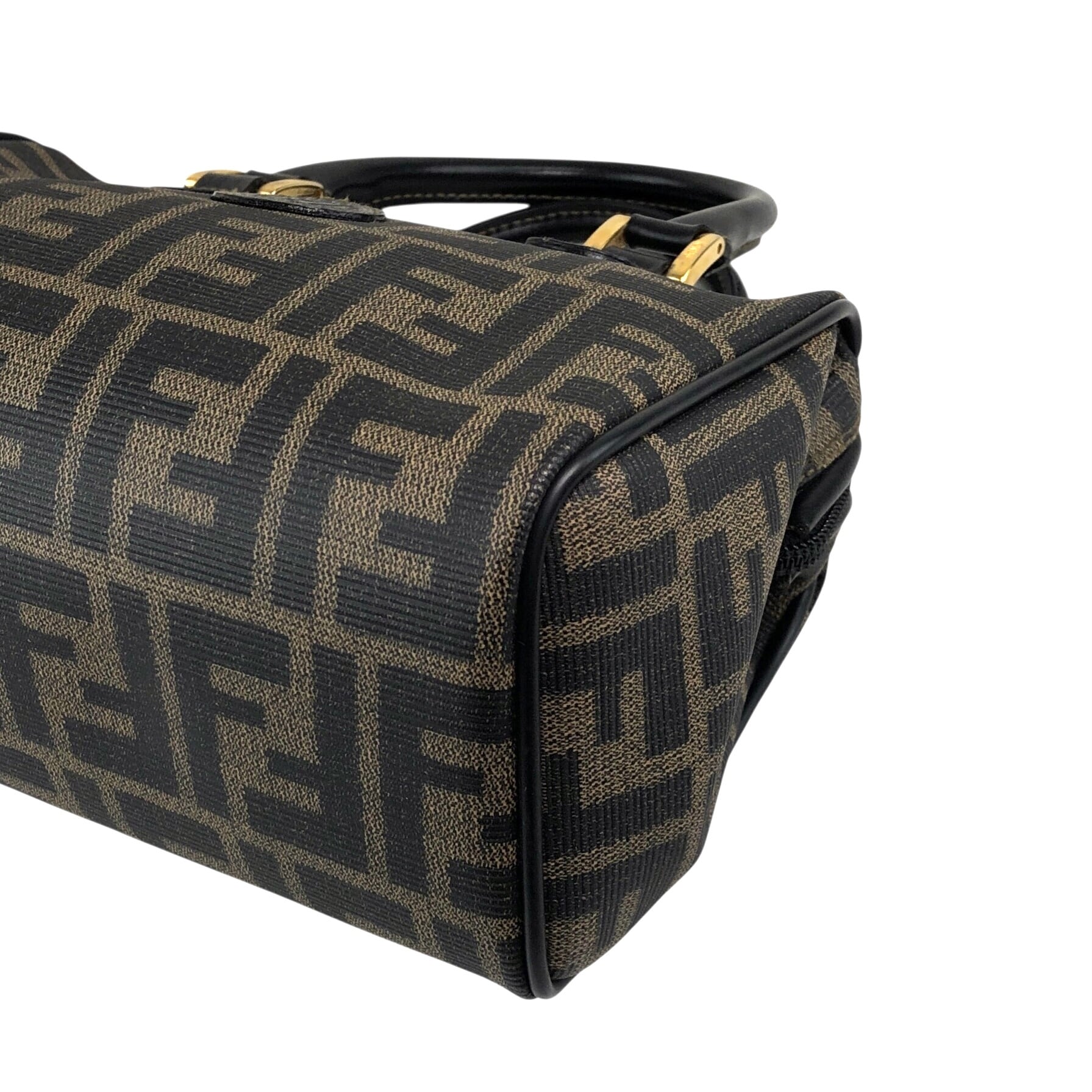 FENDI フェンディ ズッカ ハンドバッグ ブラウン FFロゴ PVCレザー