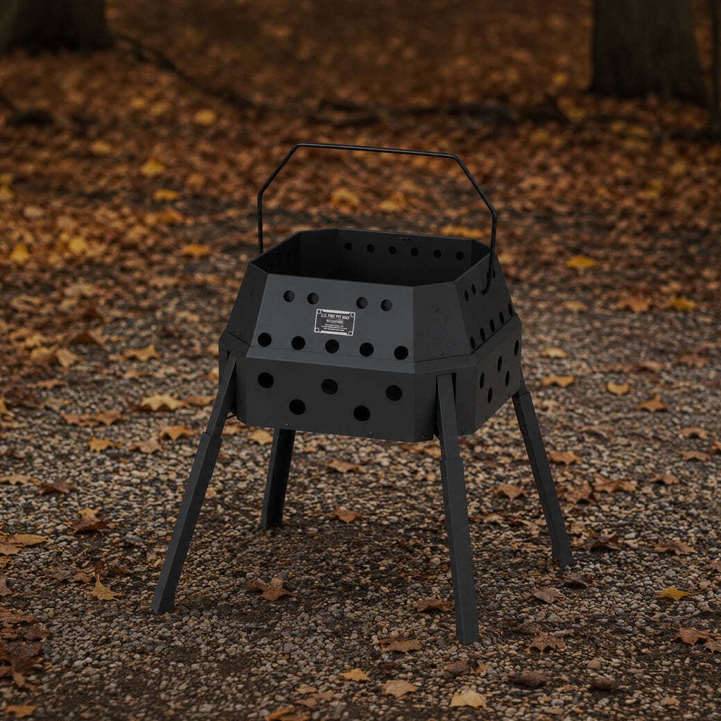CARGO CONTAINER FIRE PIT MAX LONG LEG | OLIVE OUTDOOR EQUIPMENT