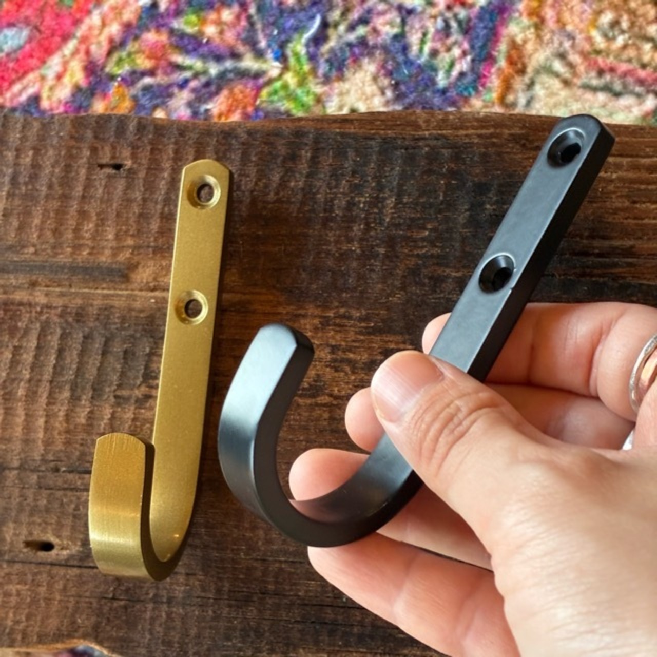 India Iron hook 2color　インド　アイアンフック　全2色　ブラック　ゴールド　DIY　収納　ハンギング　鉄物　壁掛け　ポールフック　ウォールフック　シングルフック