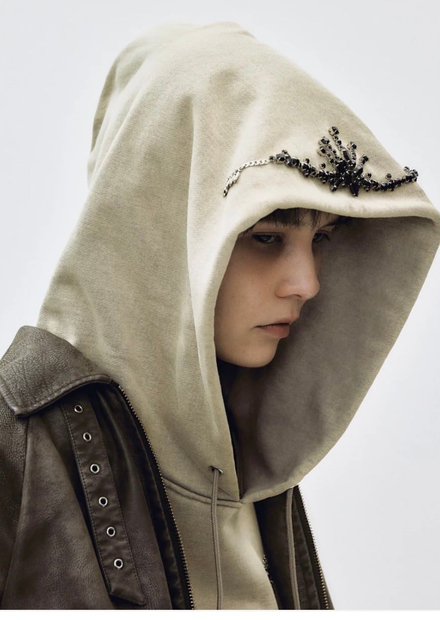 tanakadaisuke bijou tiara hoodie Beige | AAR