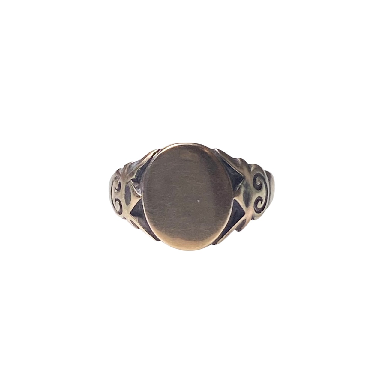 antique 9ct gold round signet ring