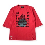 R. NEWBOLD アールニューボールド 英字デザイン 五分袖 Tシャツ M/レッド メンズ