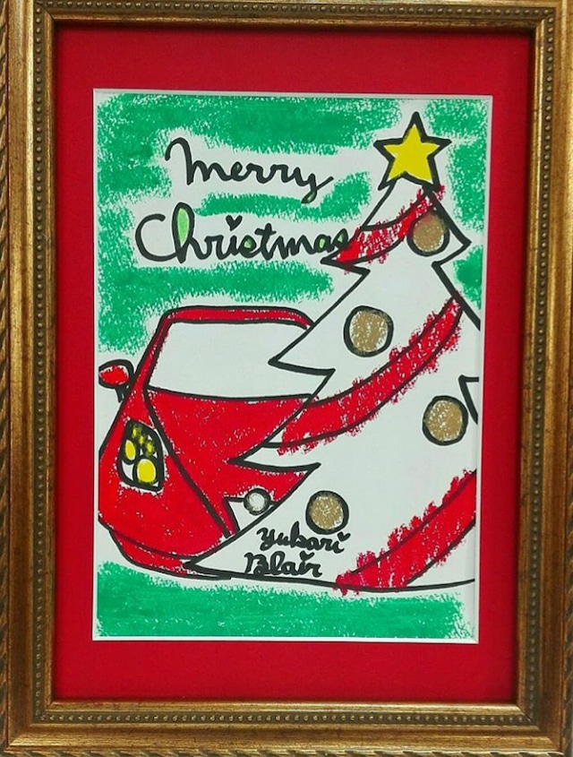 ｢クリスマスツリーと赤いイタリア車｣