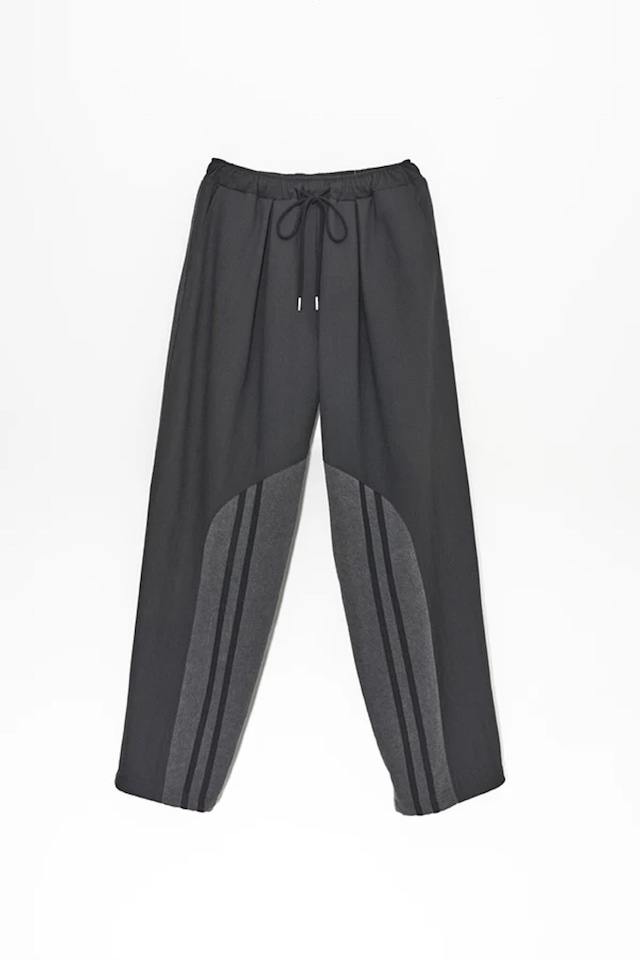 【Nora Lily】Denim Combo Track Line Loose Pants/ -Black x Black