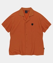 サマーケーブルニットハーフシャツ_ORANGE/SUMMER CABLE KNIT HALF SHIRT_Orange