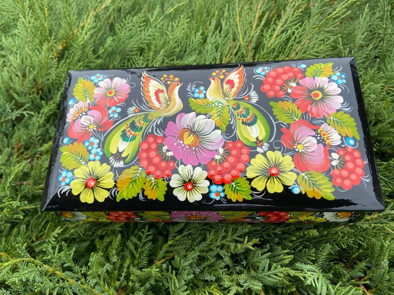 ペトリキフカ・ジュエリーボックス21 cm（Khomenko） - 5