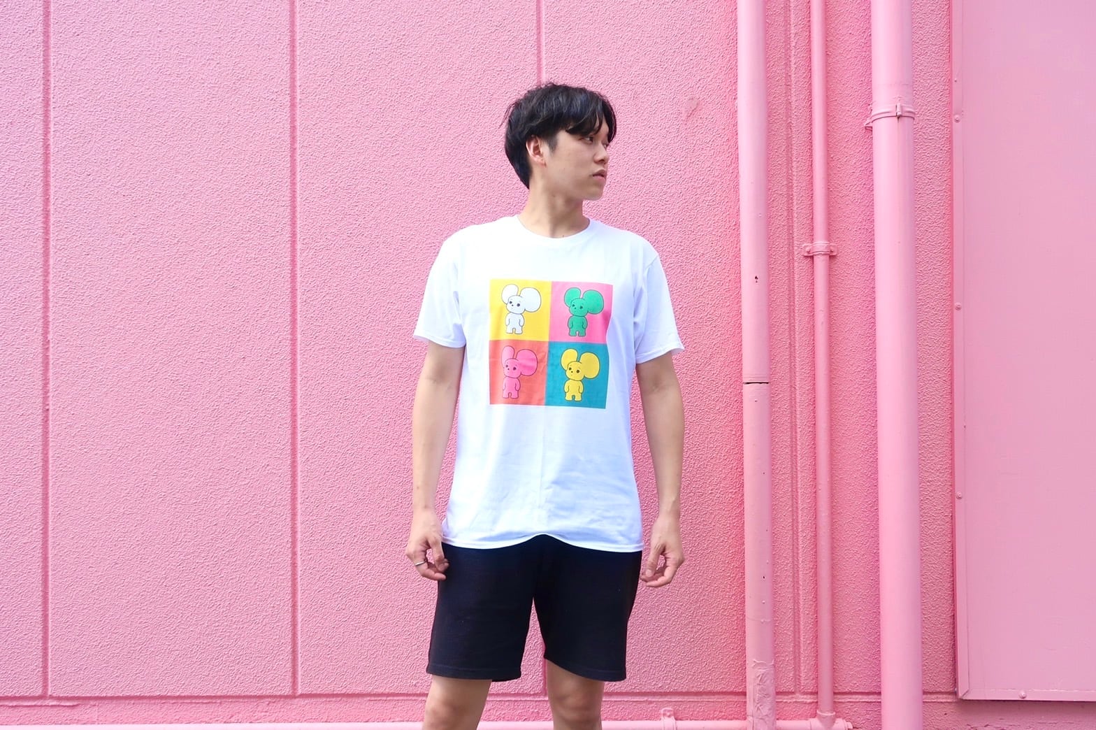何気ないねずみ / シラタマ・Tシャツ【カラーブロック】 | YURI