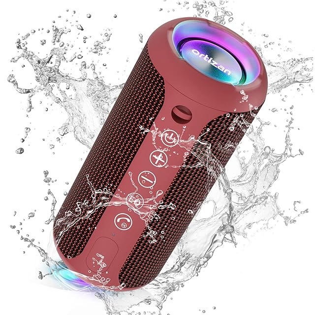 Ortizan Bluetooth スピーカー 防水IPX7でワイヤレス 30時間連続再生