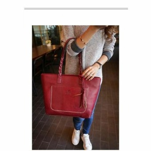 トートバッグ ワインレッド 大容量 A4サイズ対応 通勤通学 ビジネス