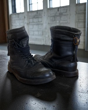 Mihara Yasuhiro 00s Layered Wingtip Side Zip Combat Boots