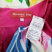 フラダンス 衣装 ワンピース ドレス マーメイドライン エムエムジェイ ピンク系 ホワイト系 MermaidLine MMJ 日本製 パフスリーブ ハイビスカス柄 かわいい 華やか 鮮やか 明るい ハワイアン アロハ ハワイアンプリント フラ ダンス レッスン