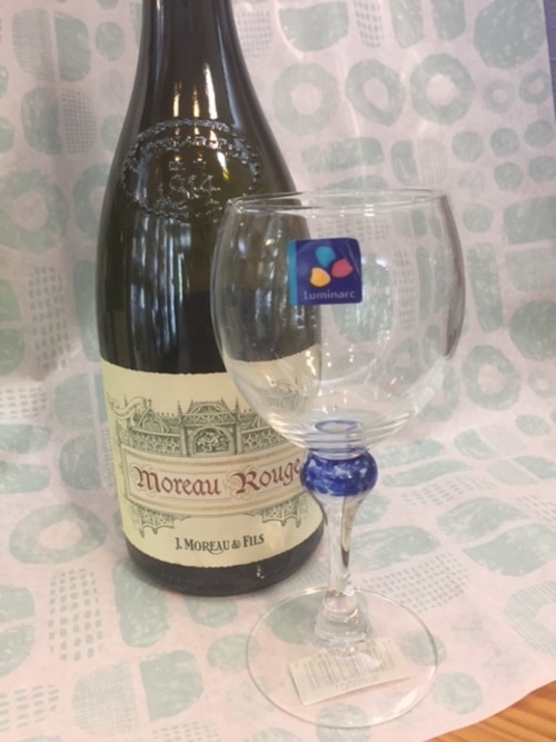 【リュミナルク】ワイングラス『ブルーのリングがきれいなグラス』